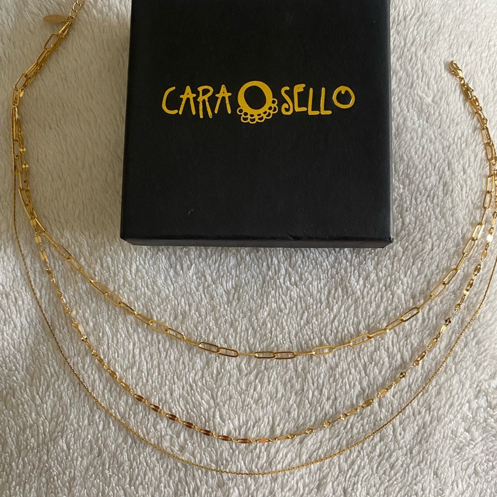 Cara O Sello Delicate Gold Set 3 chain necklace